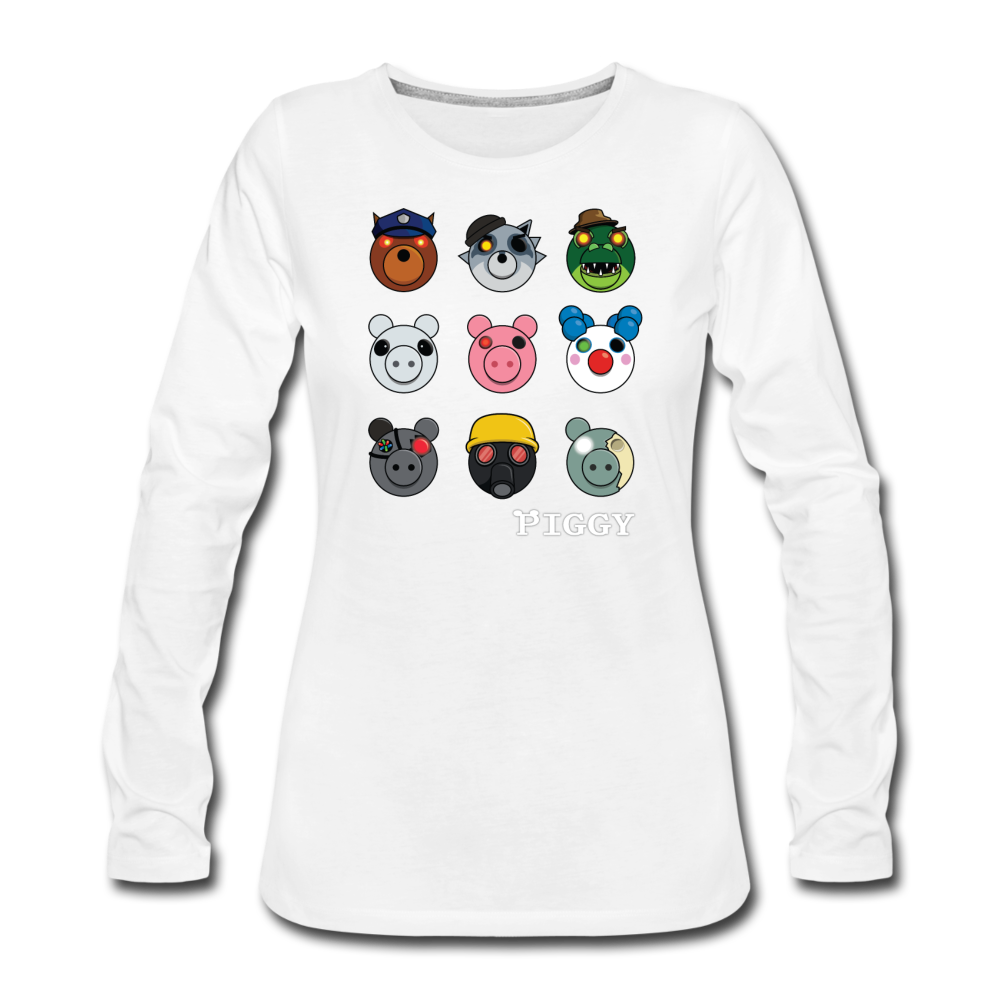 Infected Faces Long-Sleeve T-Shirt (Womens) - white