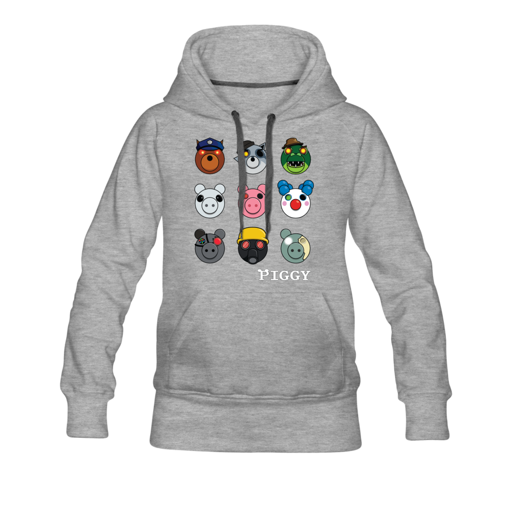 Infected Faces Hoodie (Womens) - heather gray