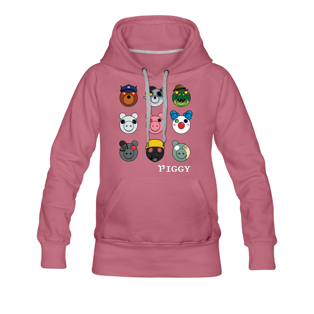 Infected Faces Hoodie (Womens) - mauve