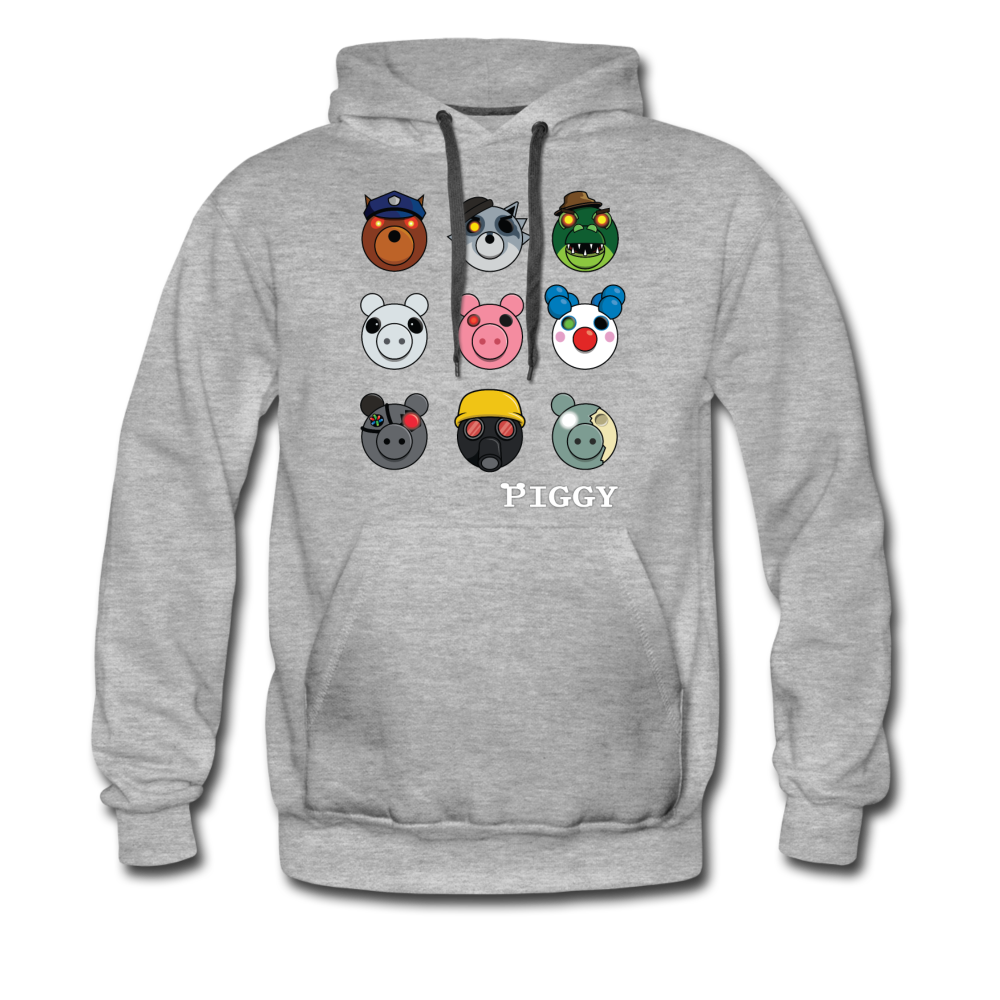 Infected Faces Hoodie (Mens) - heather gray