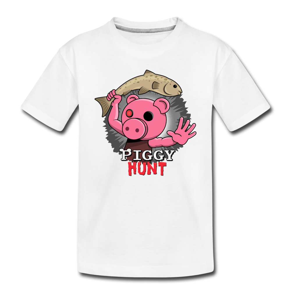 PIGGY: Hunt - Fish Attack! T-Shirt - white