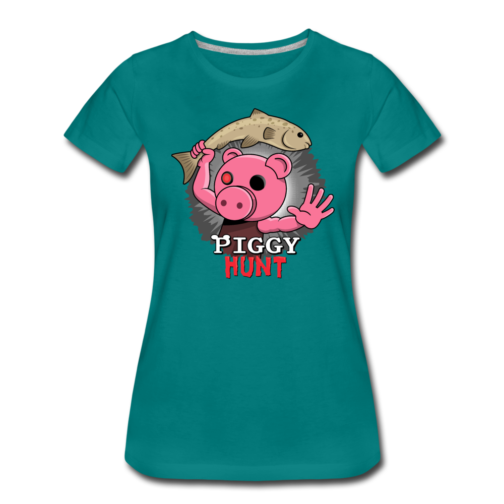 PIGGY: Hunt - Fish Attack! T-Shirt (Womens) - teal