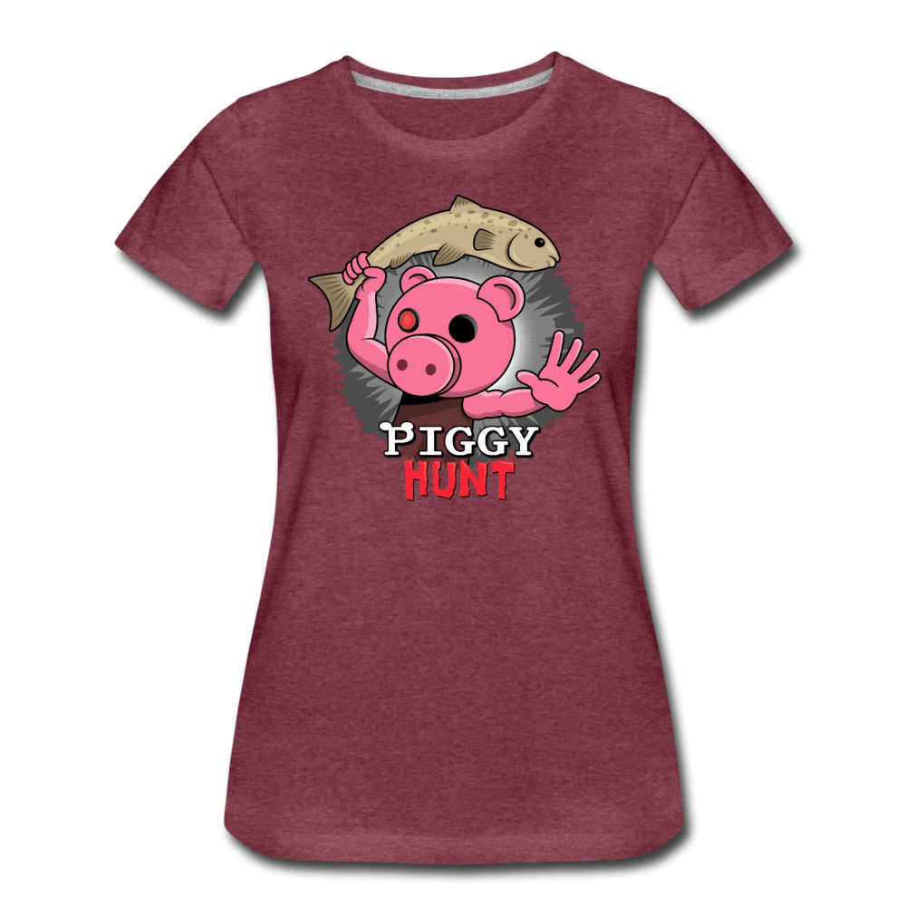 PIGGY: Hunt - Fish Attack! T-Shirt (Womens) - heather burgundy