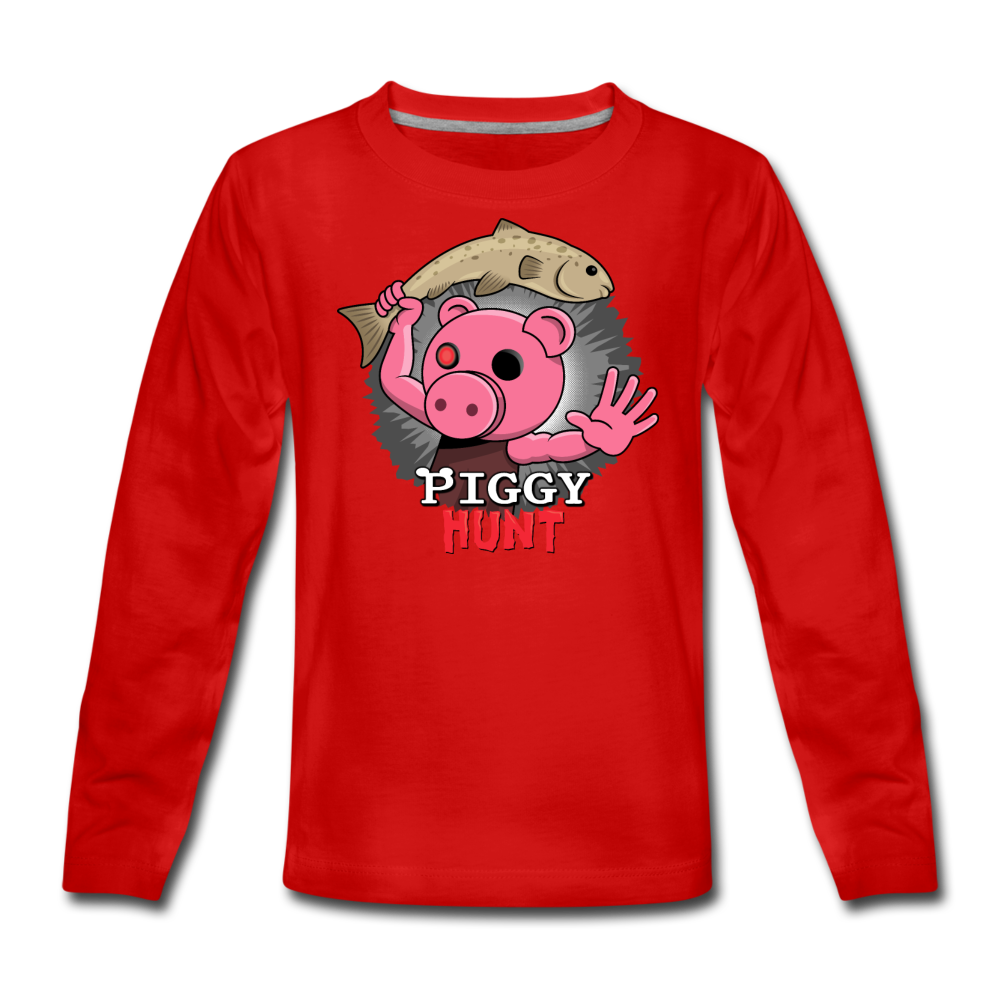PIGGY: Hunt - Fish Attack! Long-Sleeve T-Shirt - red