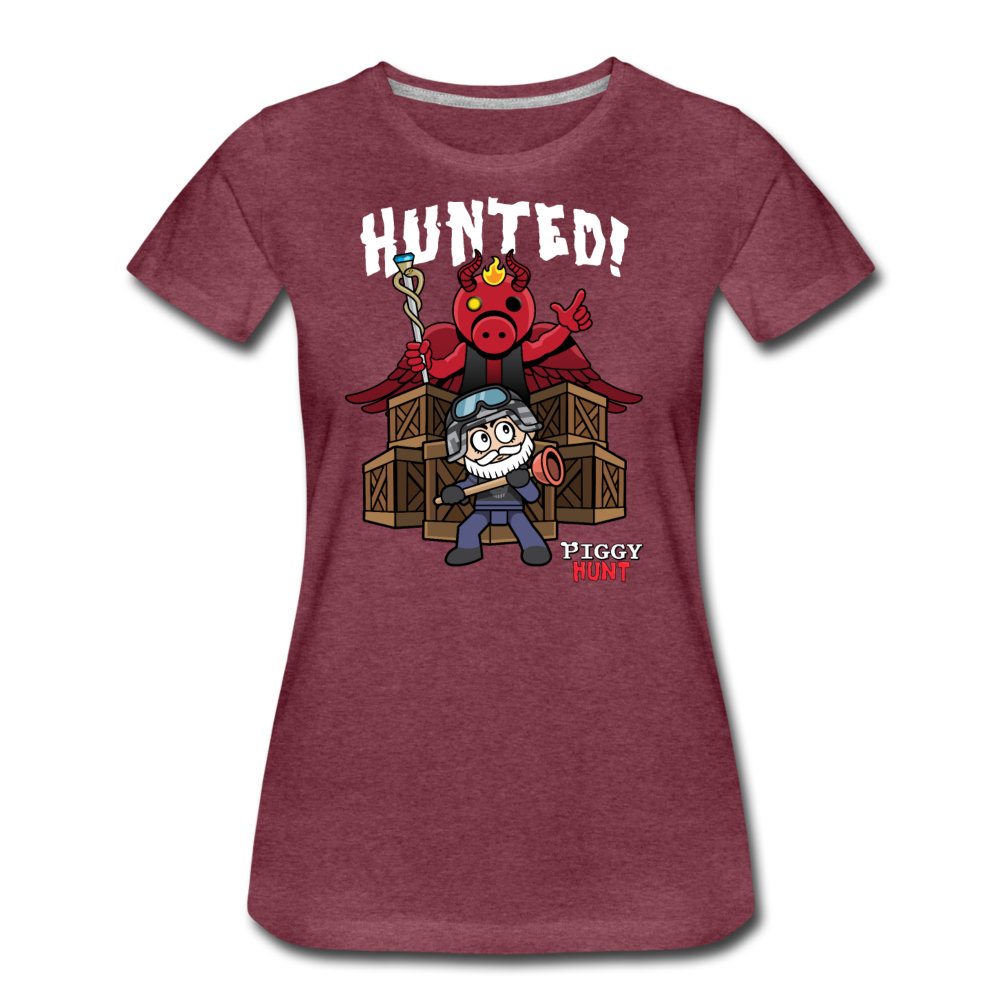 PIGGY: Hunt - Hunted! T-Shirt (Womens) - heather burgundy