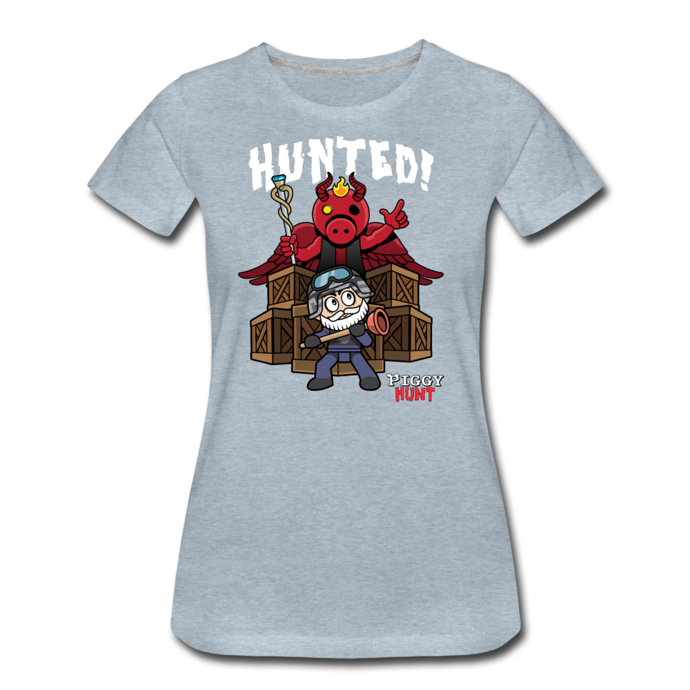 PIGGY: Hunt - Hunted! T-Shirt (Womens) - heather ice blue