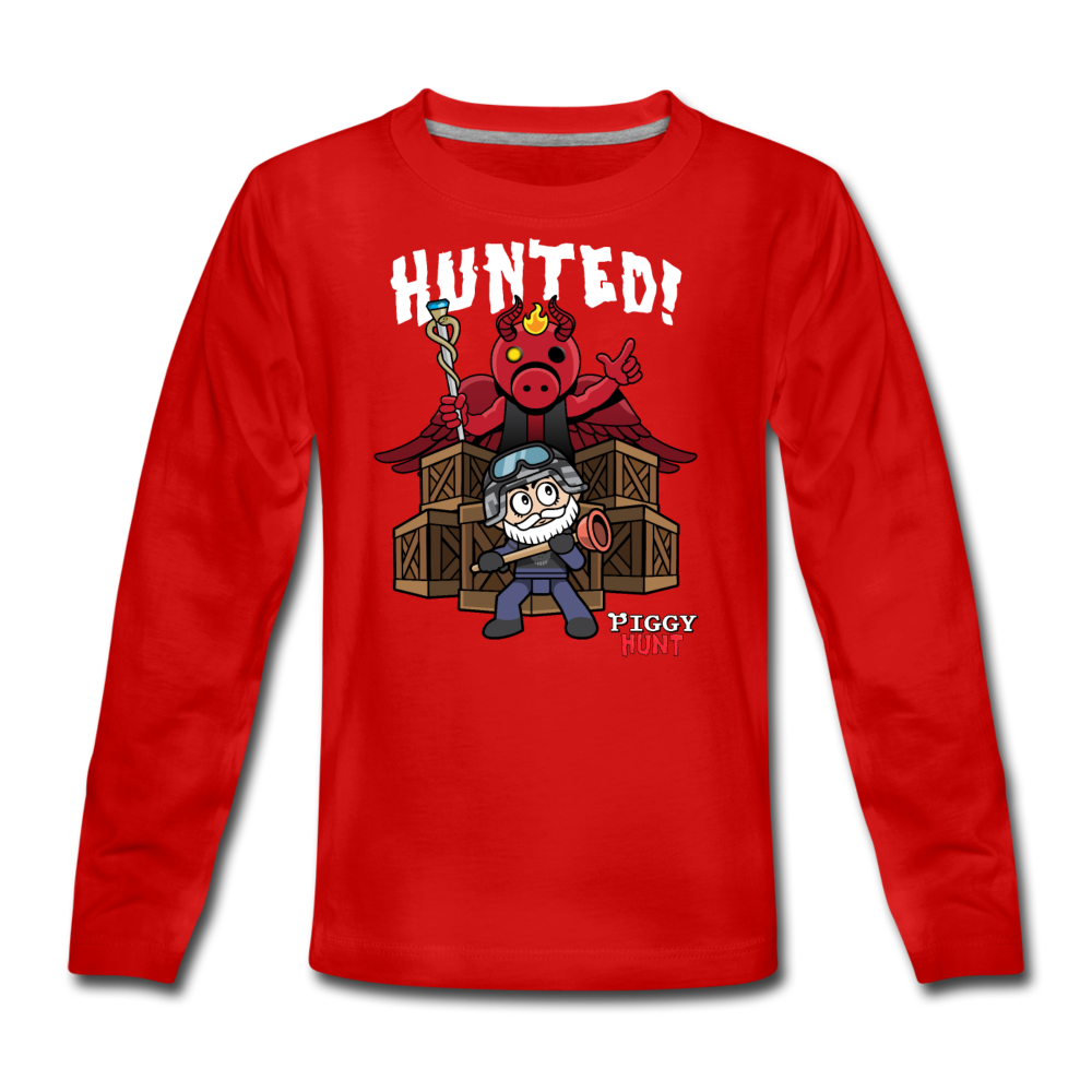 PIGGY: Hunt - Hunted! Long-Sleeve T-Shirt - red
