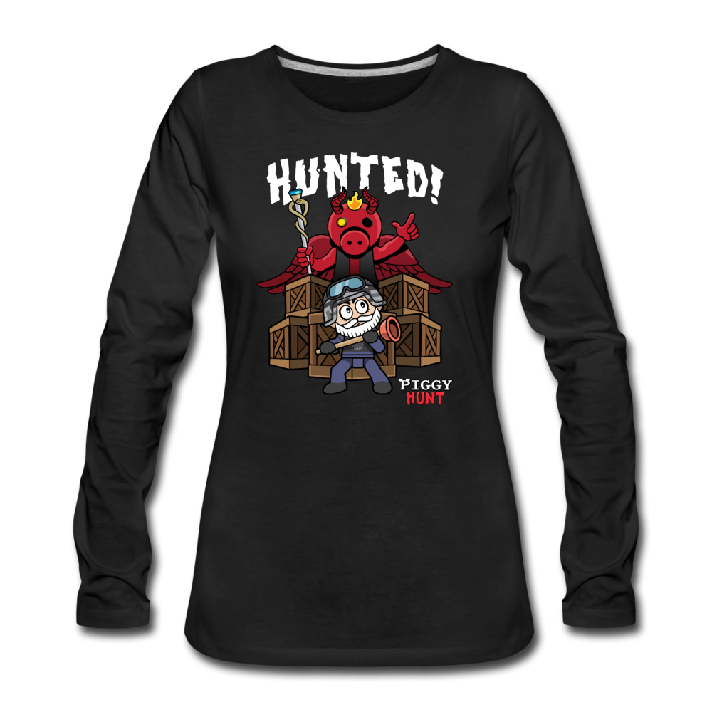 PIGGY: Hunt - Hunted! Long-Sleeve T-Shirt (Womens) - black