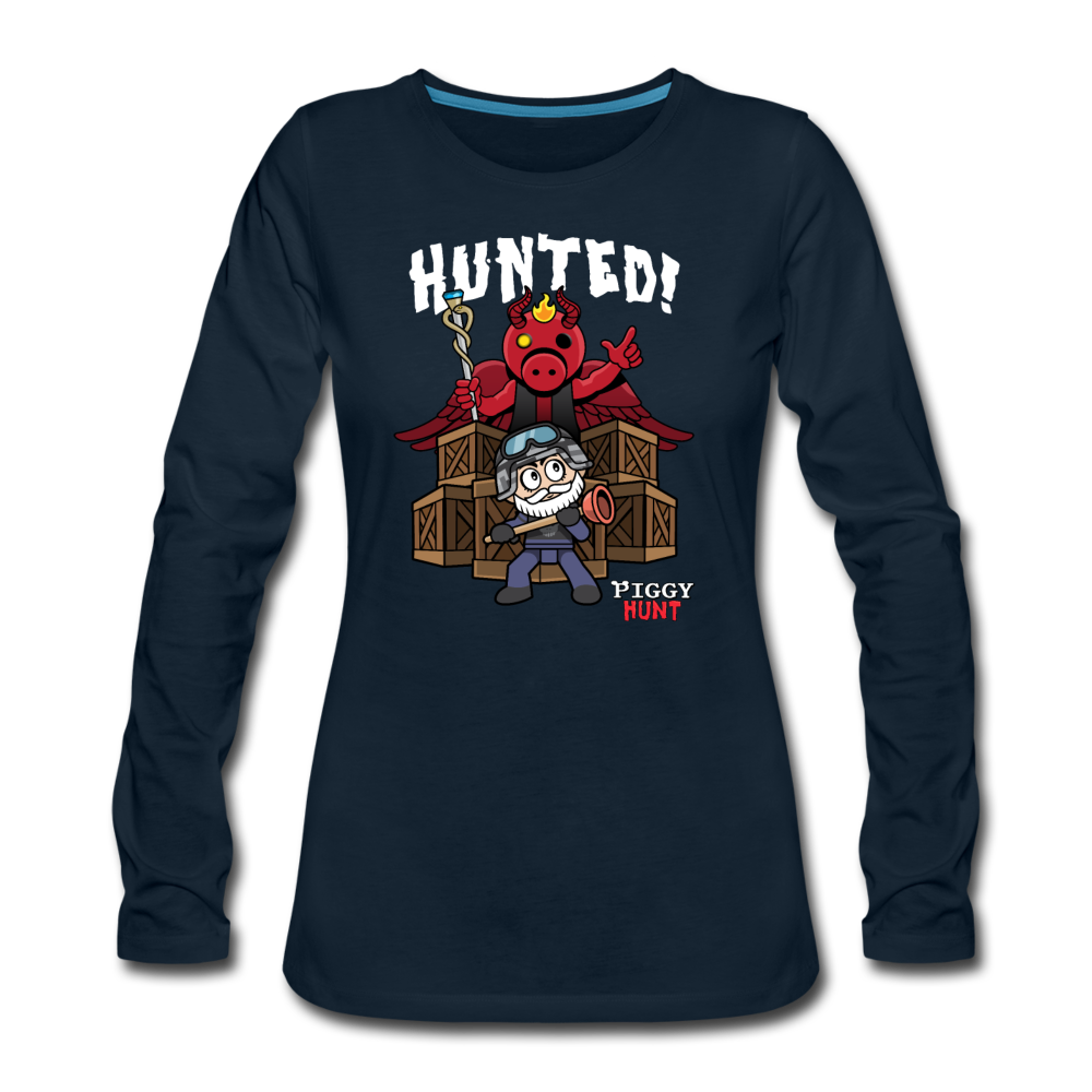 PIGGY: Hunt - Hunted! Long-Sleeve T-Shirt (Womens) - deep navy