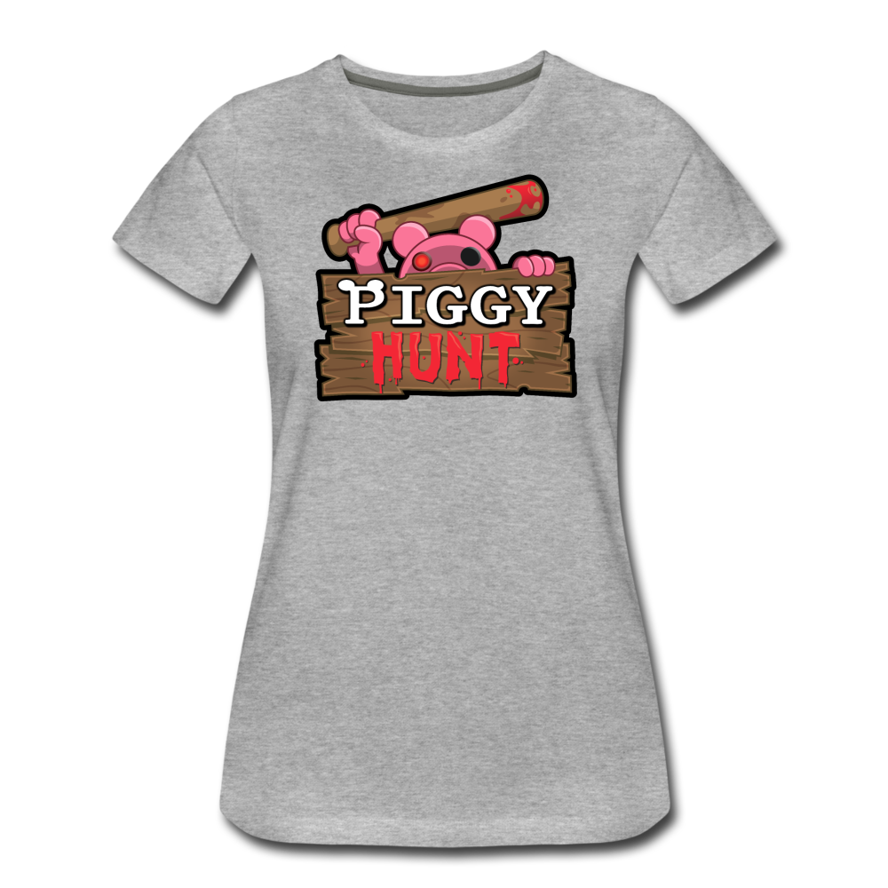 PIGGY: Hunt Logo T-Shirt (Womens) - heather gray