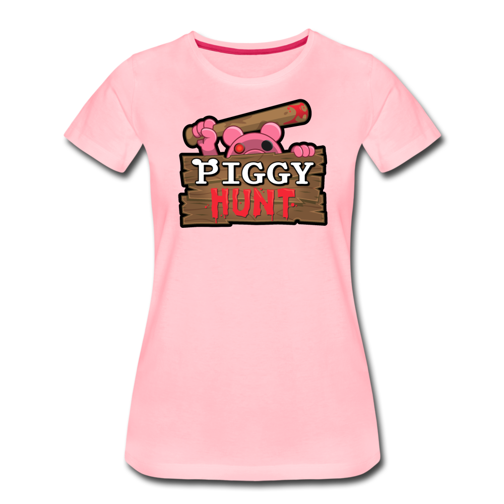 PIGGY: Hunt Logo T-Shirt (Womens) - pink