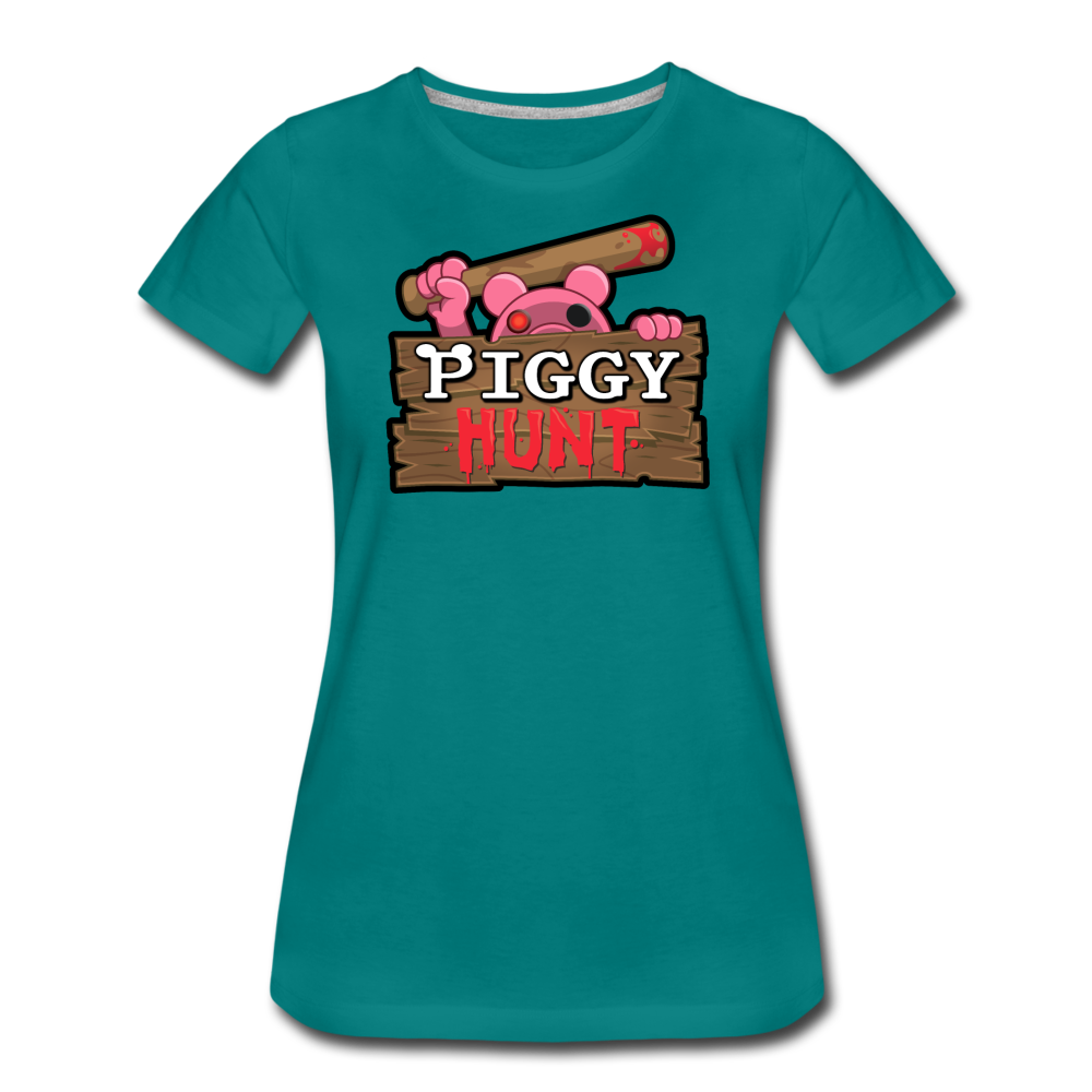PIGGY: Hunt Logo T-Shirt (Womens) - teal