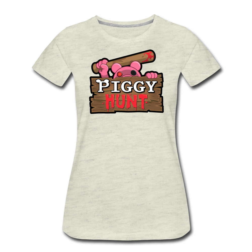 PIGGY: Hunt Logo T-Shirt (Womens) - heather oatmeal