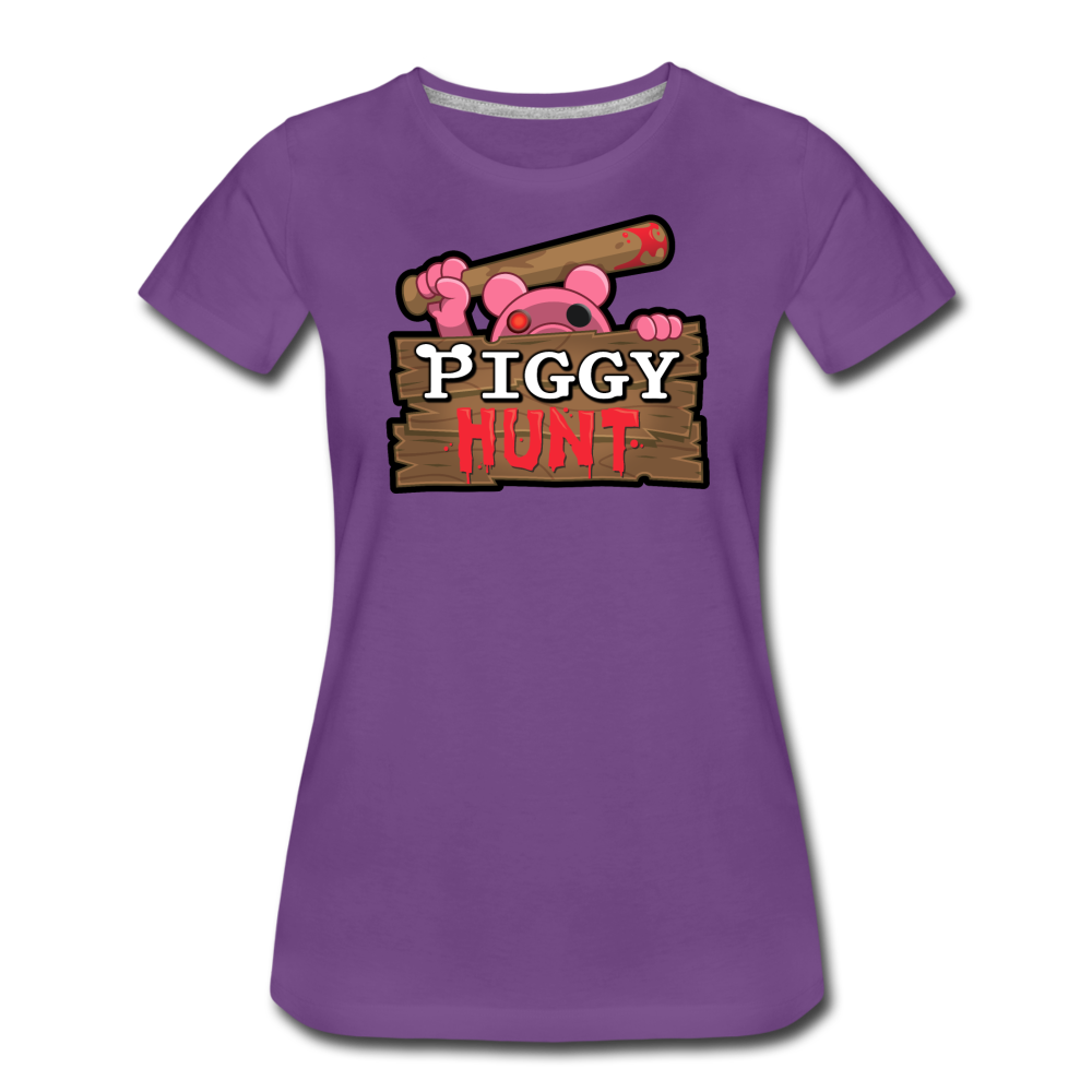 PIGGY: Hunt Logo T-Shirt (Womens) - purple