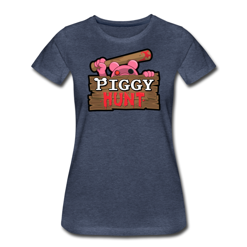 PIGGY: Hunt Logo T-Shirt (Womens) - heather blue