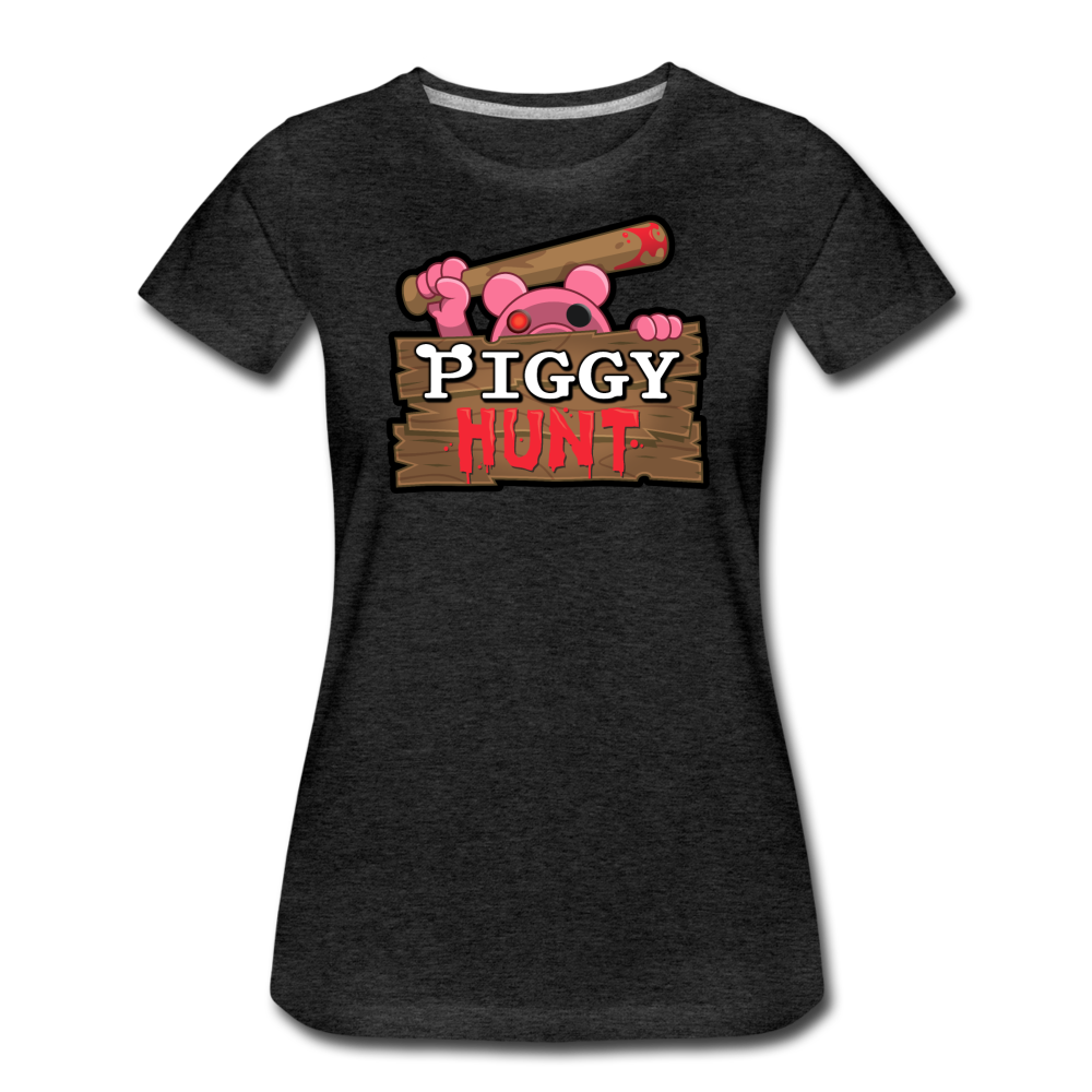 PIGGY: Hunt Logo T-Shirt (Womens) - charcoal gray