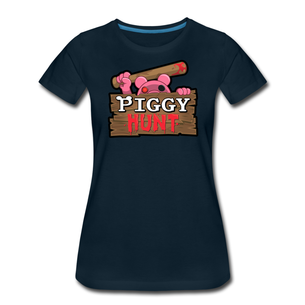PIGGY: Hunt Logo T-Shirt (Womens) - deep navy