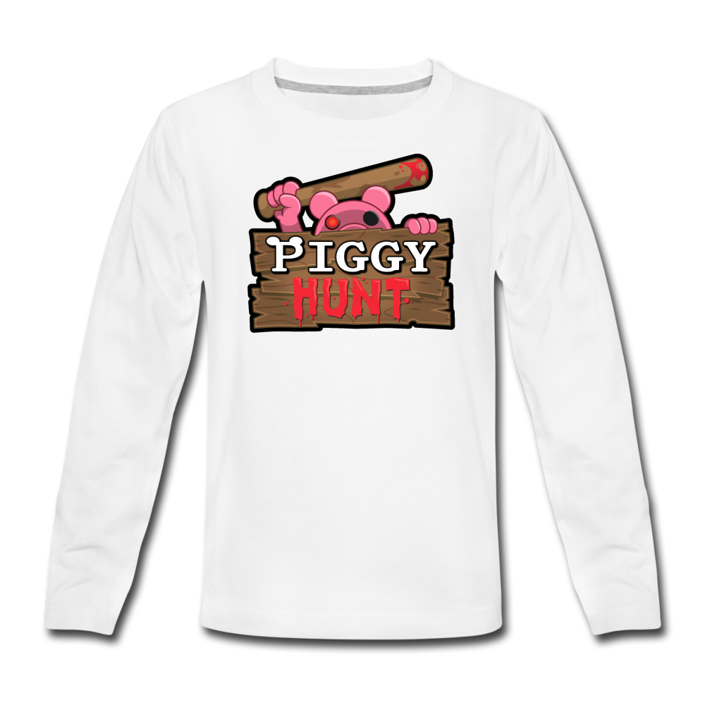 PIGGY: Hunt Logo Long-Sleeve T-Shirt - white