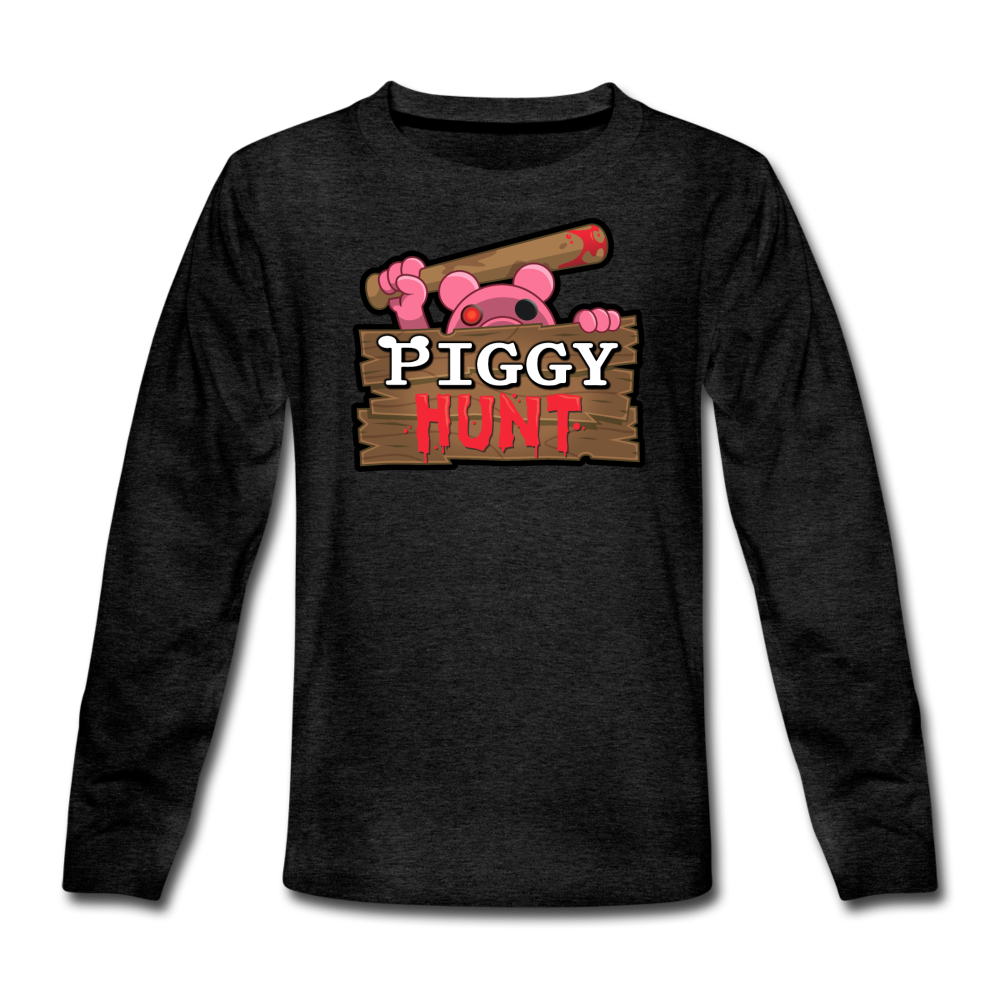 PIGGY: Hunt Logo Long-Sleeve T-Shirt - charcoal gray