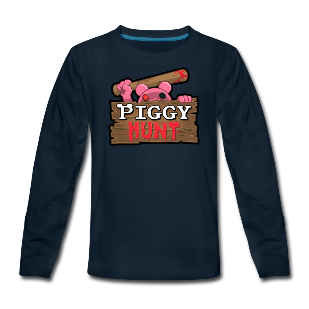 PIGGY: Hunt Logo Long-Sleeve T-Shirt - deep navy