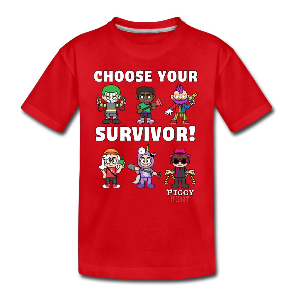 PIGGY: Hunt - Which Survivor? T-Shirt - red