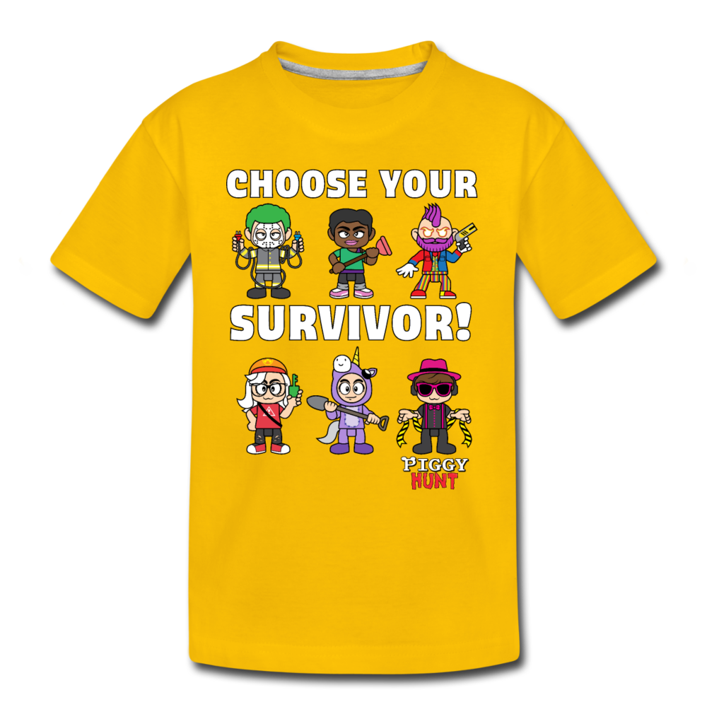 PIGGY: Hunt - Which Survivor? T-Shirt - sun yellow
