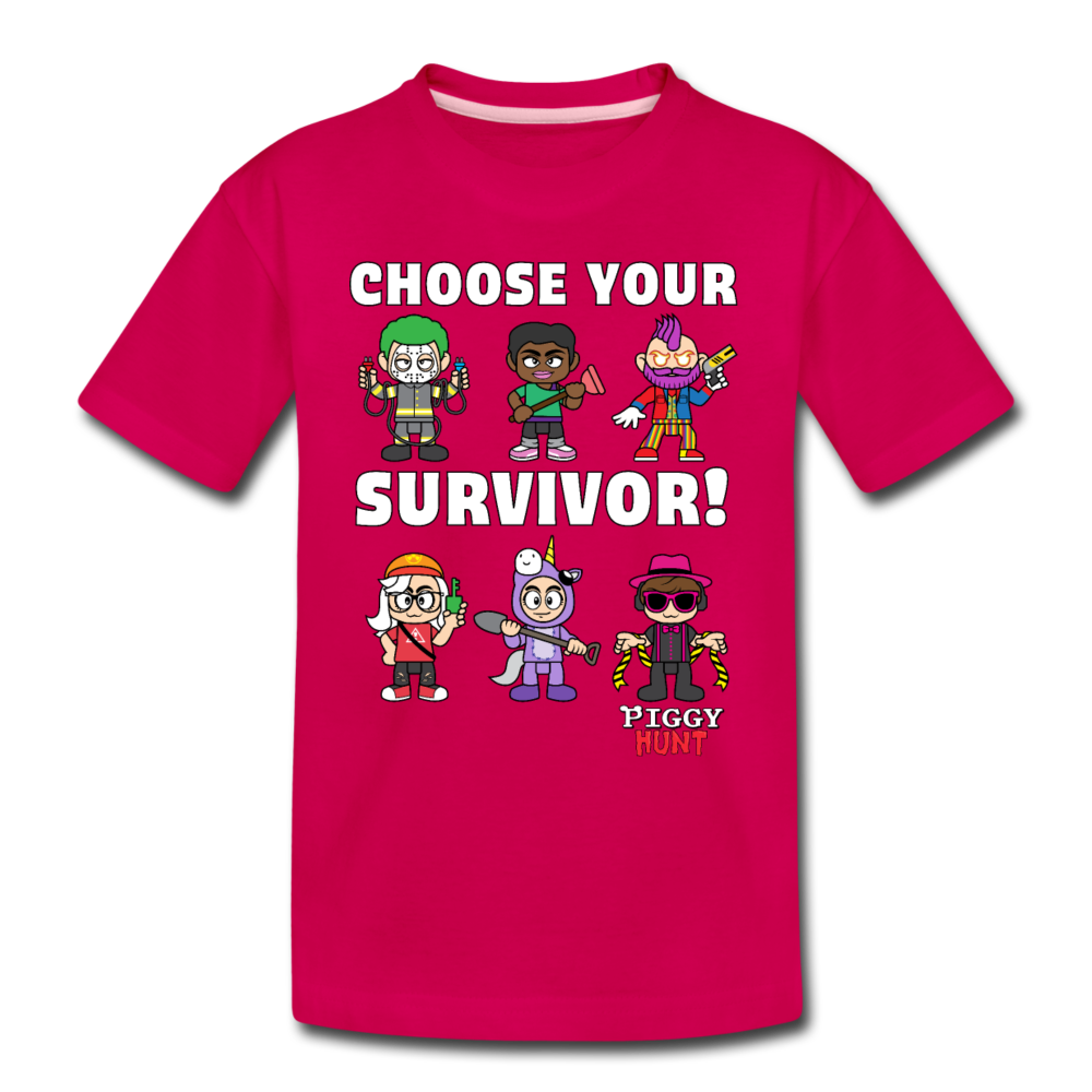 PIGGY: Hunt - Which Survivor? T-Shirt - dark pink