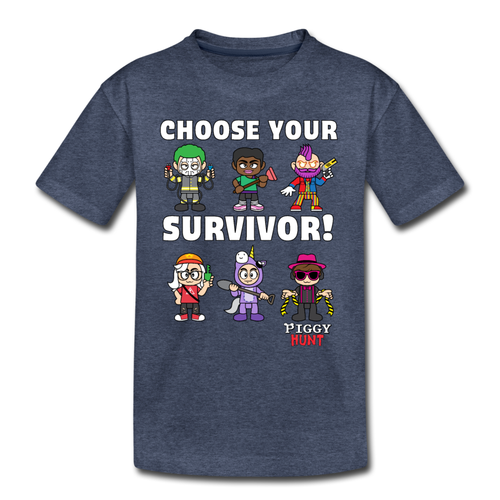 PIGGY: Hunt - Which Survivor? T-Shirt - heather blue
