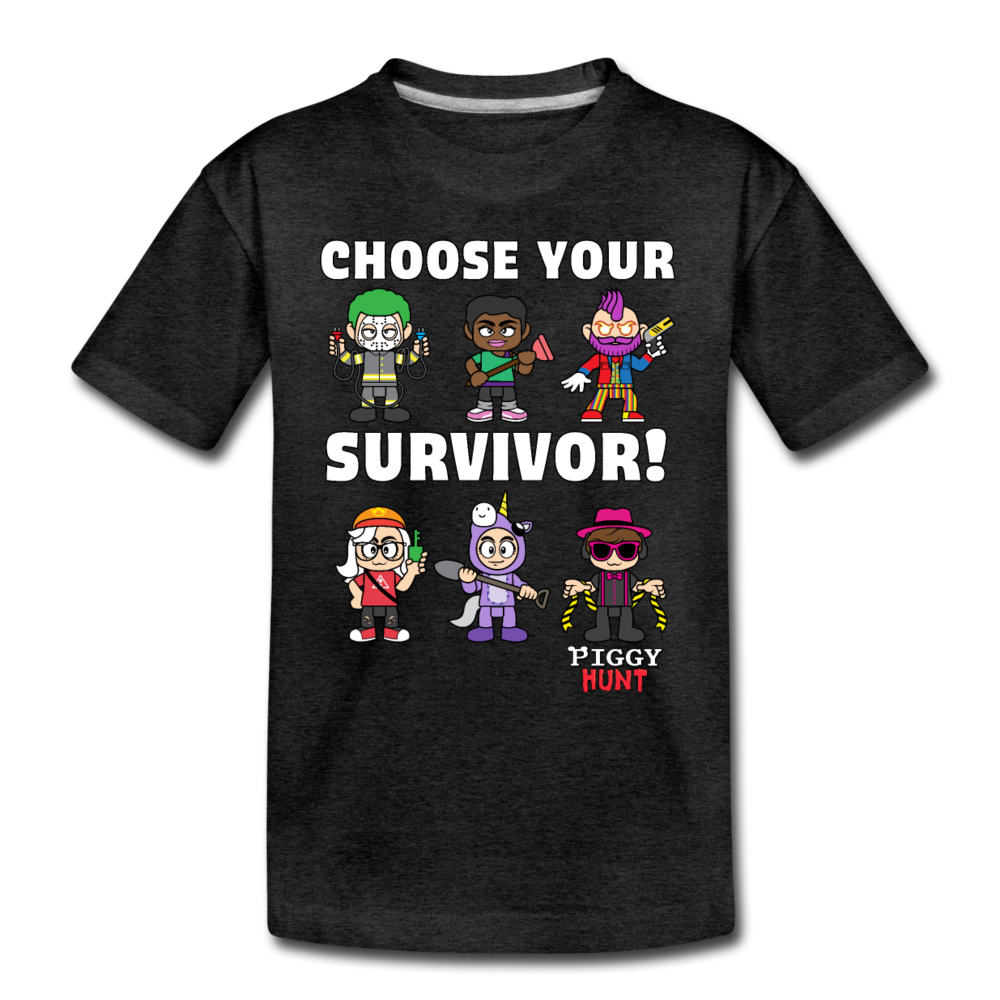 PIGGY: Hunt - Which Survivor? T-Shirt - charcoal gray