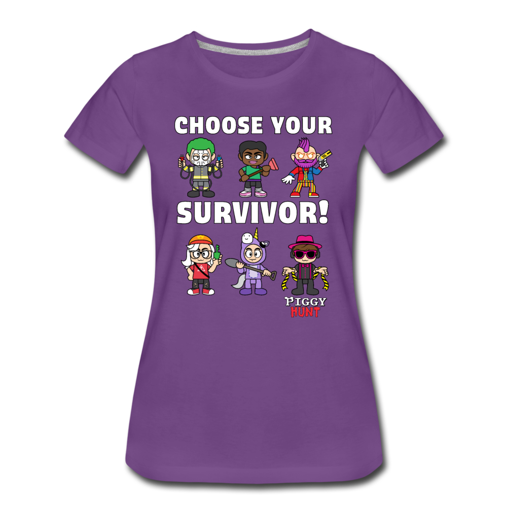 PIGGY: Hunt - Which Survivor? T-Shirt (Womens) - purple