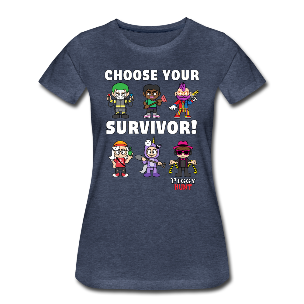 PIGGY: Hunt - Which Survivor? T-Shirt (Womens) - heather blue