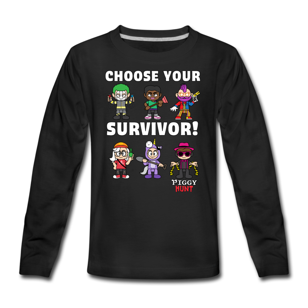 PIGGY: Hunt - Which Survivor? Long-Sleeve T-Shirt - black