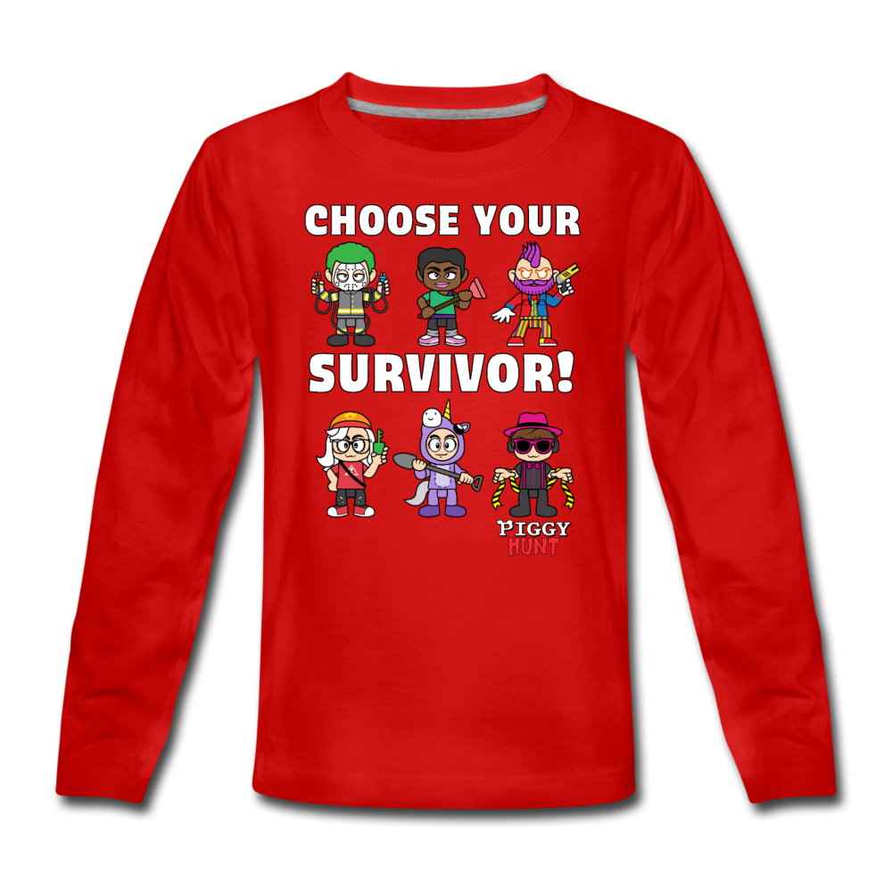 PIGGY: Hunt - Which Survivor? Long-Sleeve T-Shirt - red