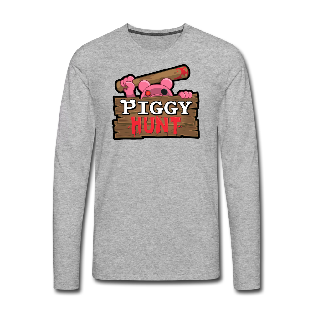 PIGGY: Hunt Logo Long-Sleeve T-Shirt (Mens) - heather gray
