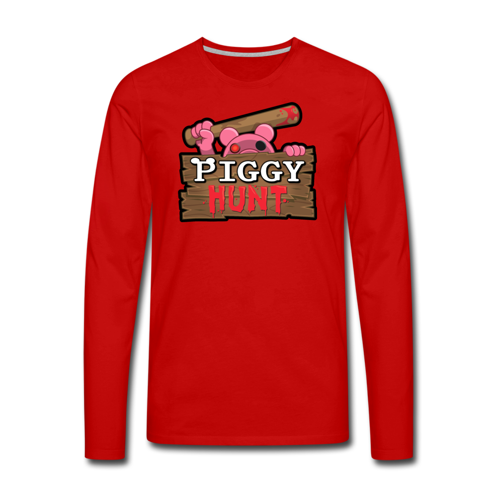 PIGGY: Hunt Logo Long-Sleeve T-Shirt (Mens) - red
