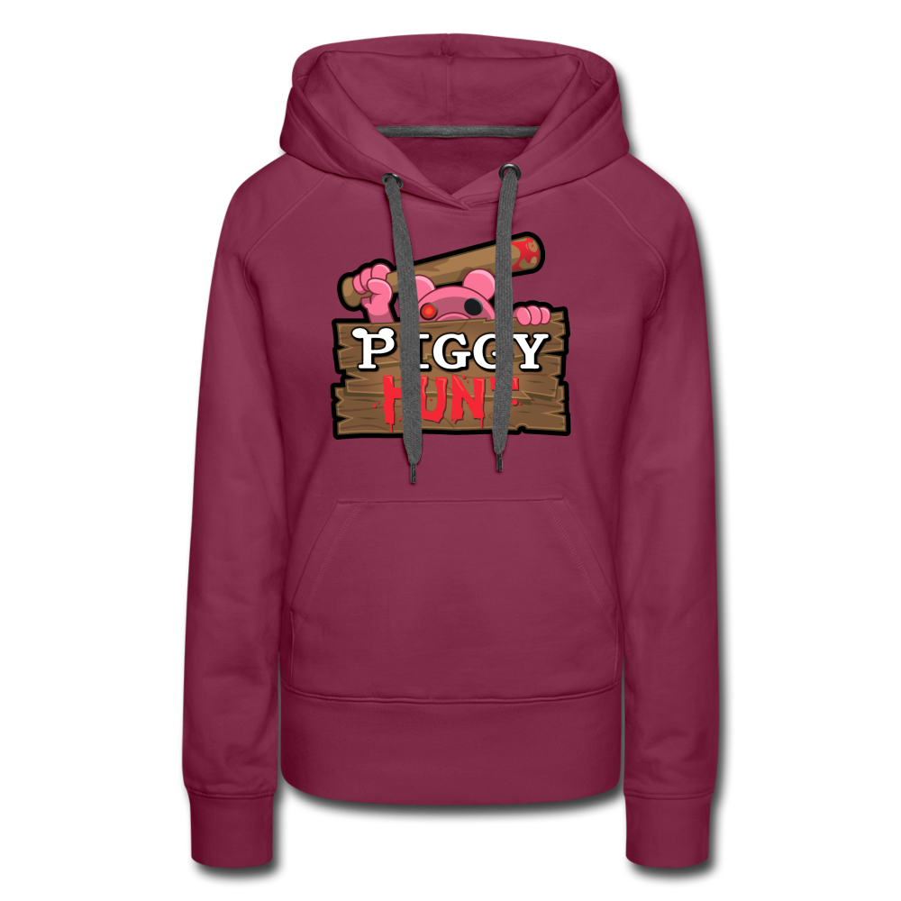 PIGGY: Hunt Logo Hoodie (Womens) - burgundy