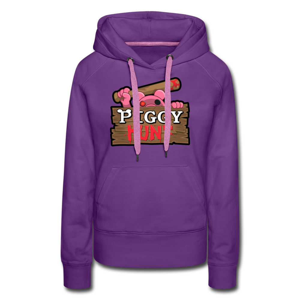 PIGGY: Hunt Logo Hoodie (Womens) - purple