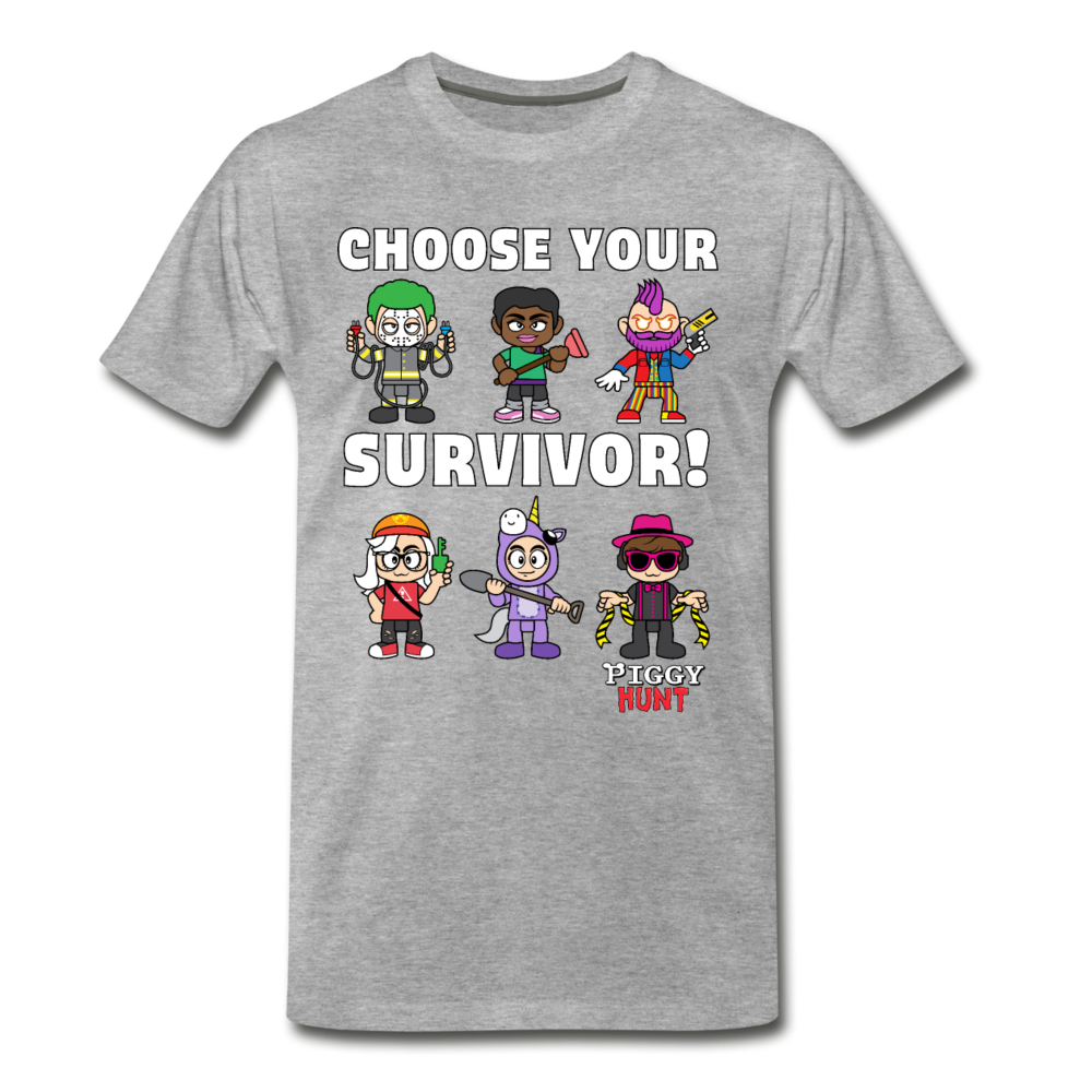 PIGGY: Hunt - Which Survivor? T-Shirt (Mens) - heather gray