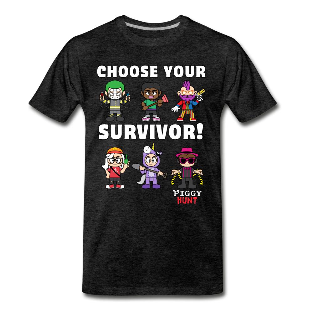 PIGGY: Hunt - Which Survivor? T-Shirt (Mens) - charcoal gray